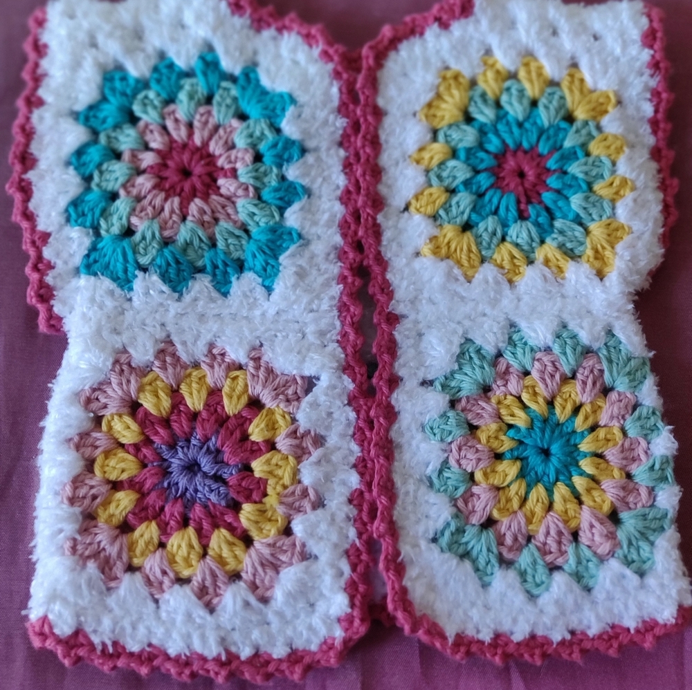 Handmade Crochet Colorful Baby Vest with Granny Square Patterns - Picture 12 of 13